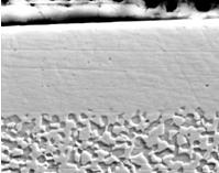 Microgeometry of the cross section of the coating after electron beam treatment 